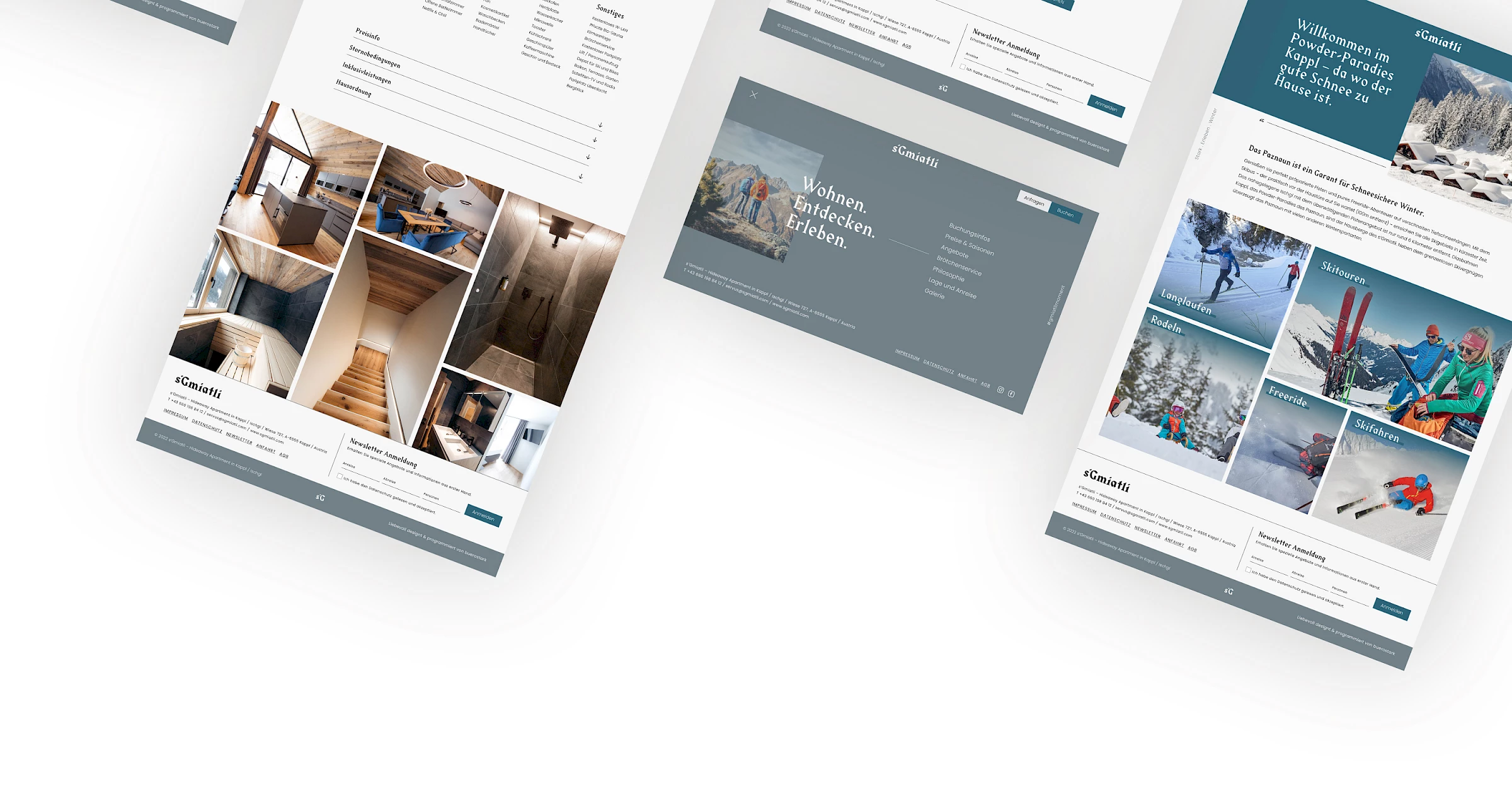 Webdesign der Website sgmiatli.com, designed und programmiert von Buerostark Werbeagentur in Telfs