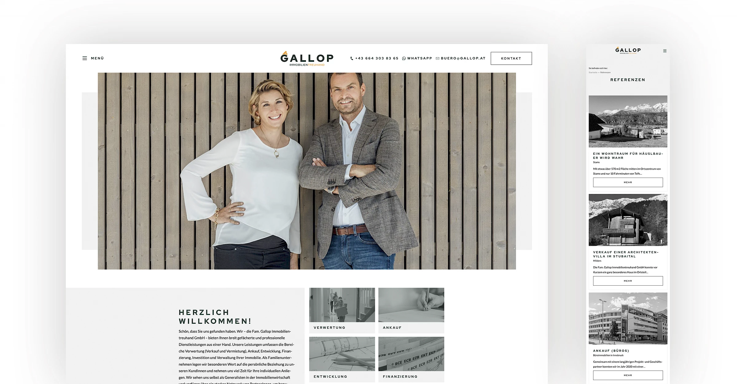 Webdesign der Website gallop.at, designed und programmiert von Buerostark Werbeagentur in Telfs