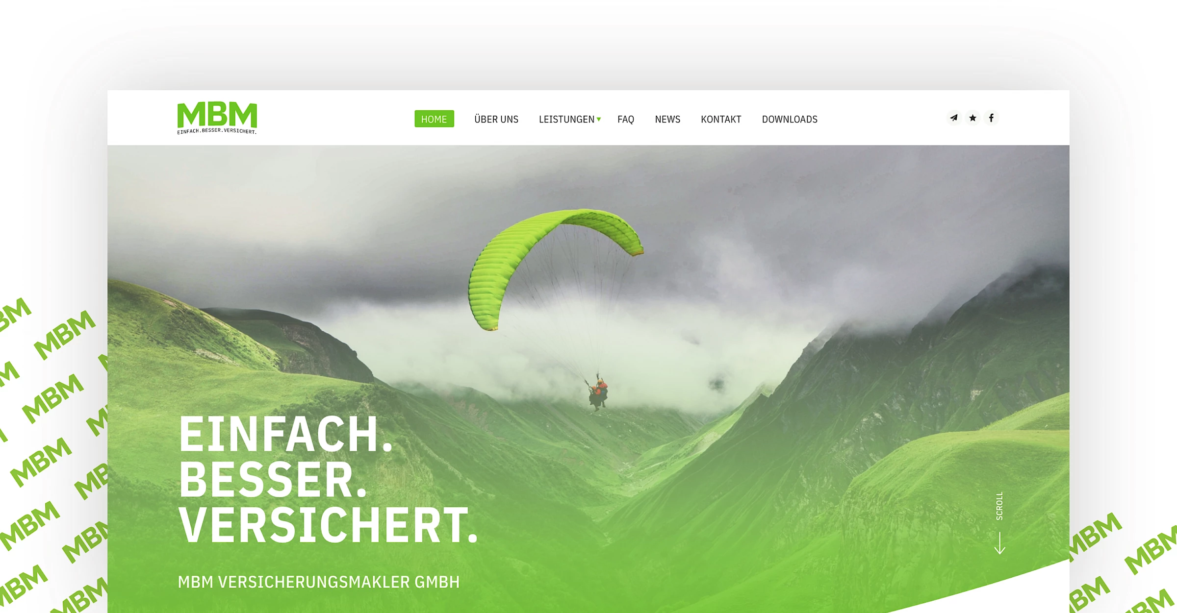 Webdesign der Website mbm.tirol, designed und programmiert von Buerostark Werbeagentur in Telfs