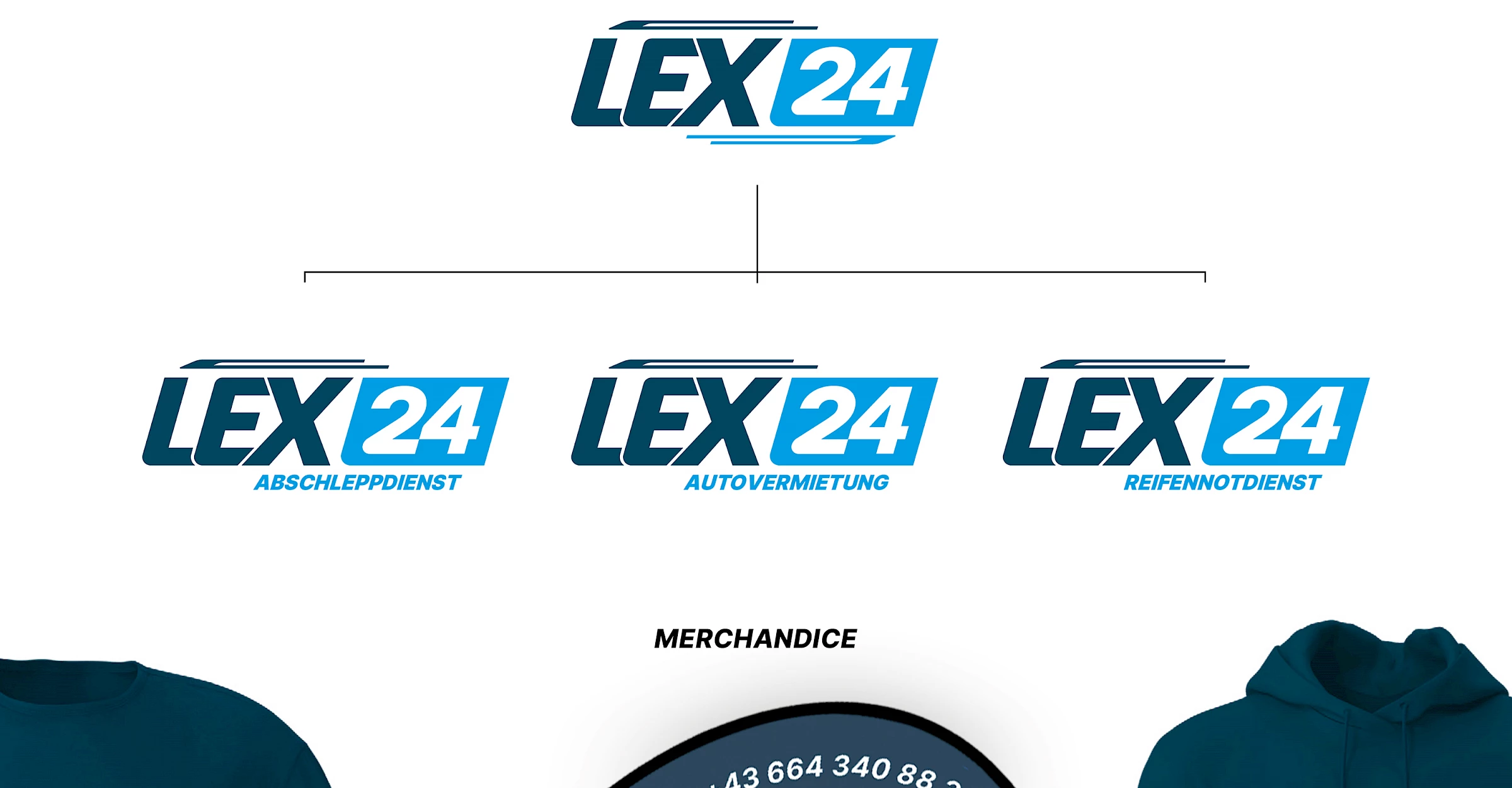 Logo Hirarchie der Firma Lex24. Designed by Buerostark, Werbeagentur in Telfs