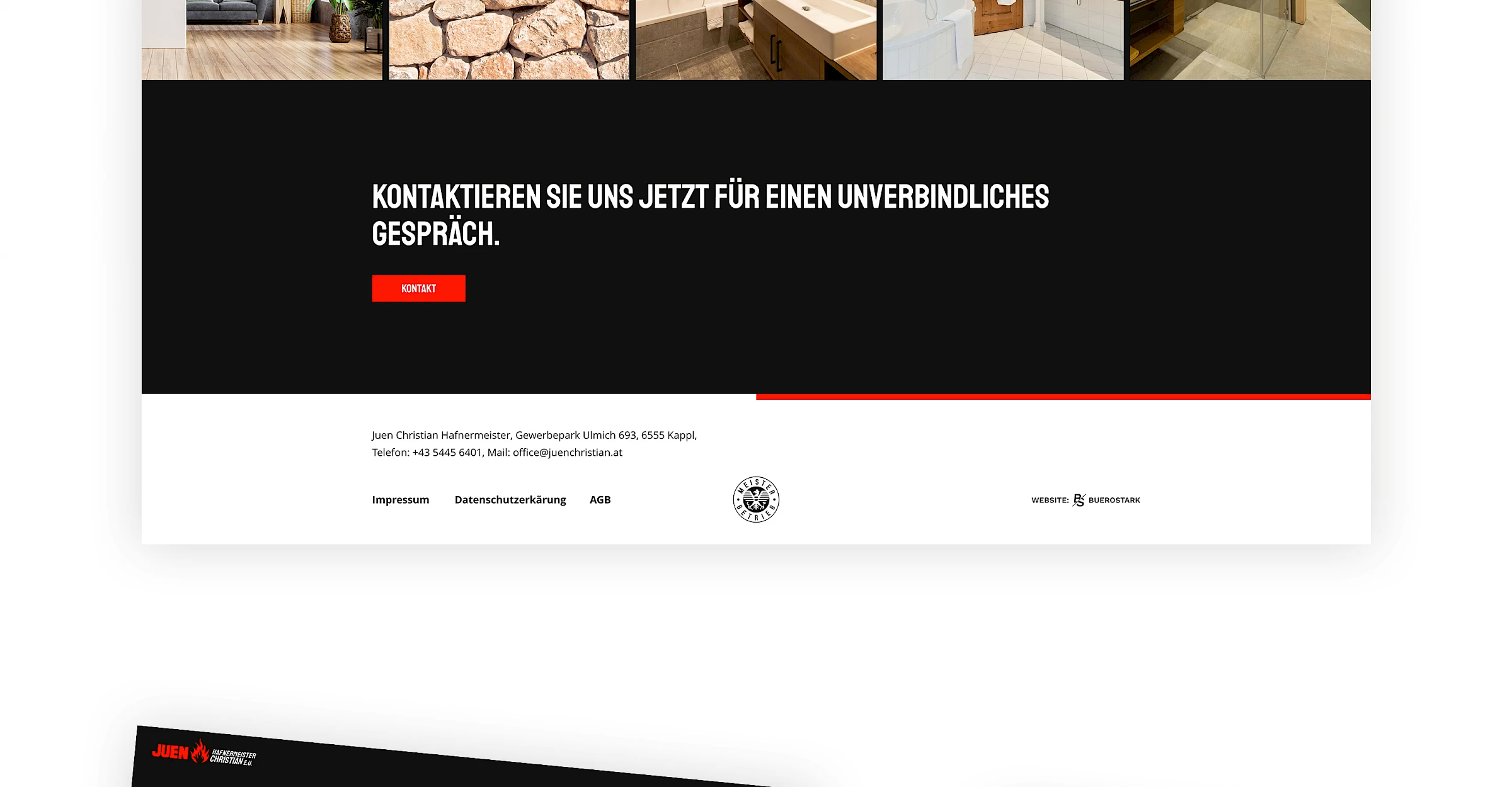 Webdesign der Website juenchristian.at, designed und programmiert von Buerostark Werbeagentur in Telfs