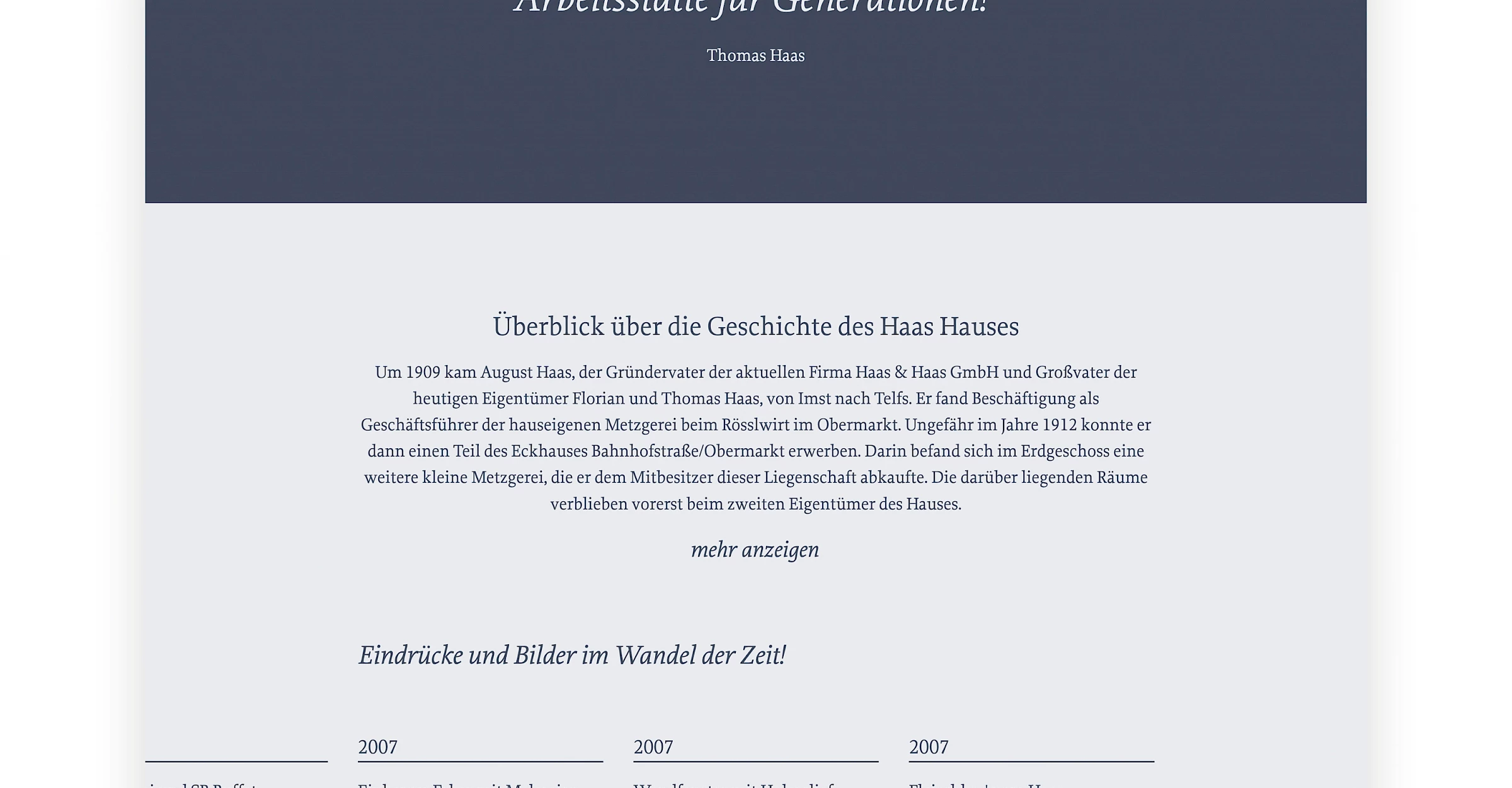 Webdesign der Website haas-haus.at, designed und programmiert von Buerostark Werbeagentur in Telfs