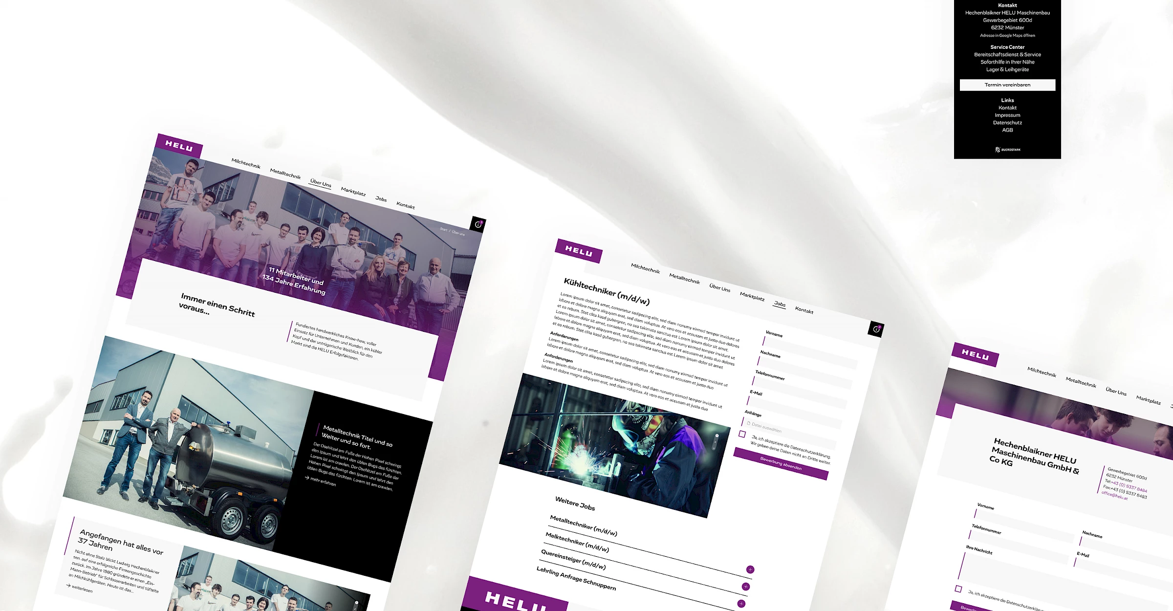 Webdesign der Website helu.at, Designed von Buerostark Werbeagentur in Telfs